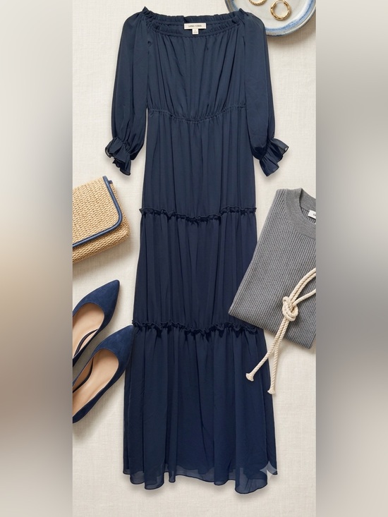 Baltic Born Dresses & Skirts - Baltic Born Navy Tiered Long Sleeve Maxi Dress